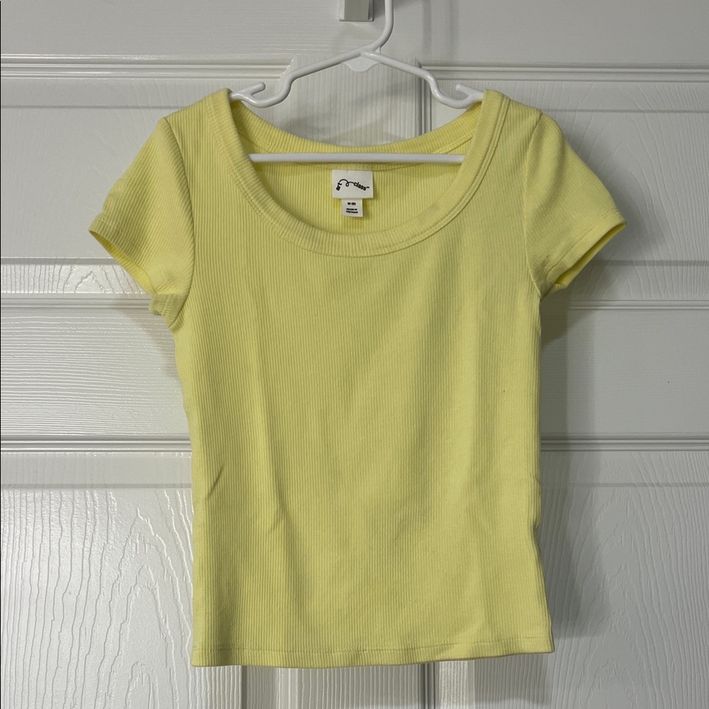 art class Girls' Short Sleeve Ribbed Tee - Light Yellow